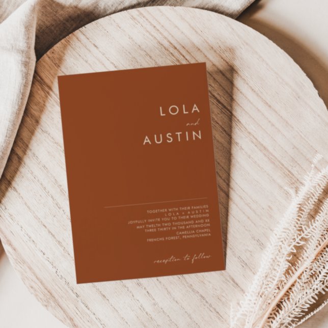 Désert simple | Faire-part de mariage en terre cui (Créateur téléchargé)