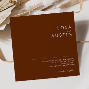 Désert simple   Invitation Carré de cannelle foncé