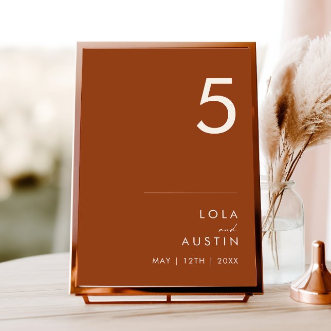 Désert simple | Numéro de table en terre cuite (Créateur téléchargé)