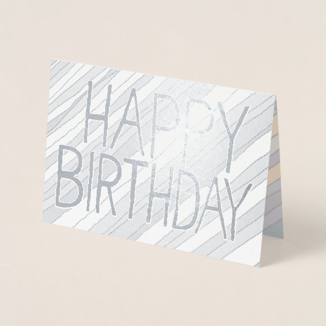 Desert Stripes Metallic Foil Bonne carte d'anniver (Devant)