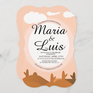 Desert Sunrise Cactus Ombres Mariage Invitations