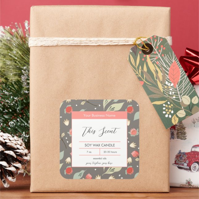 Désert Tropical Abstraits Feuilles Étiquette bougi (vacances)