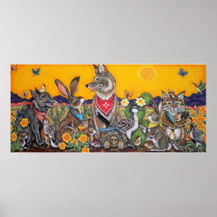 Desert Wildlife Poster humoristique du sud-ouest
