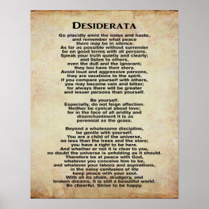 Desiderata 11 x 14 Impression d'art
