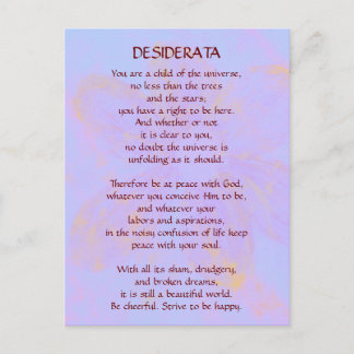DESIDERATA Changement de carte postale