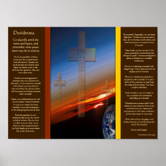 DESIDERATA Croix au-dessus des affiches de la Terr
