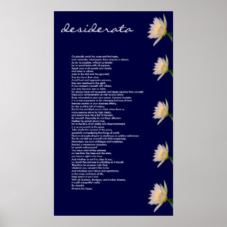Desiderata ~ Impression de toile