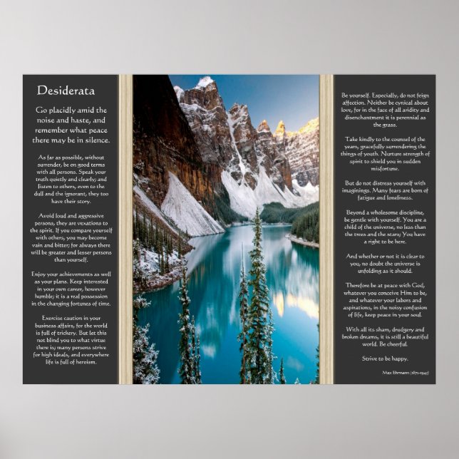Desiderata Majestic Mountain View Posters (Devant)