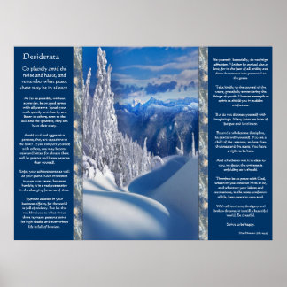 Desiderata Monts de neige Posters