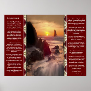 Desiderata Orange Ocean Posters