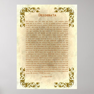 Desiderata par Max Ehrmann Poster