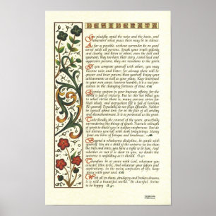 DESIDERATA Poster by Max Ehrmann= Leaf Calligraphy