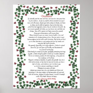 Desiderata Poster Ivy Hearts