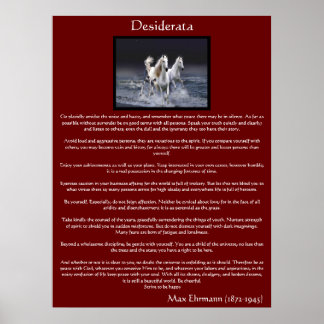 Desiderata white arabian cheval Posters