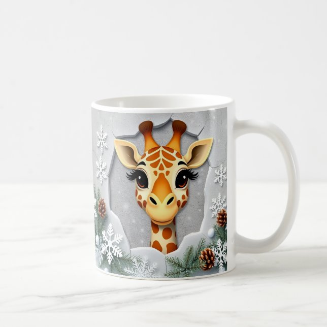 Design 3D hiver Giraffy Mug Wrap (Droite)