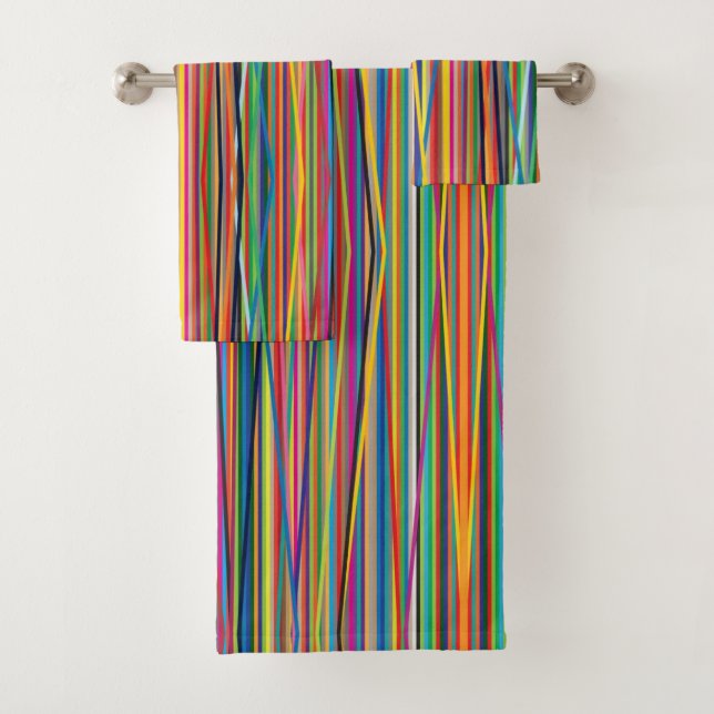 Design à bandes abstraites colorées (En situation)