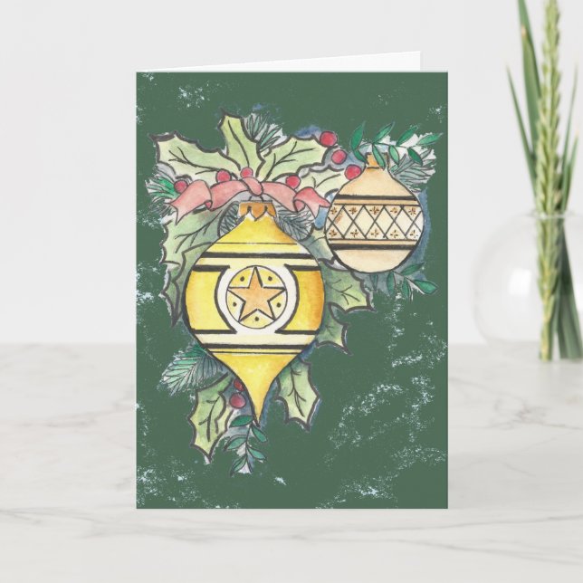 Design à feuillage persistant et Gold II sur Carte (Devant)