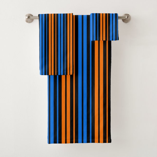 Design à rayures verticales bleu orange bleu   (En situation)