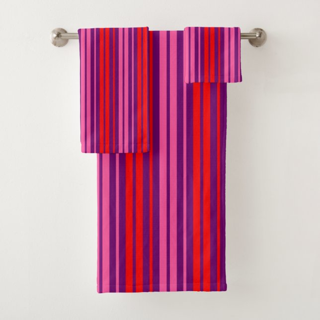 Design à rayures verticales rose violet rouge   (En situation)