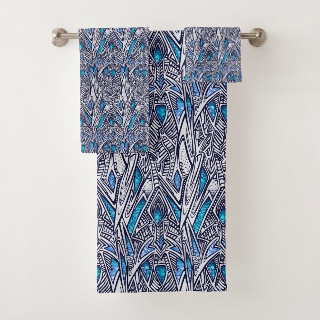 Design abstrait bleu et Turquoise (En situation)