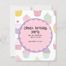 design anniversaire de enfant personnalisé cupcake
