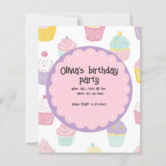 design anniversaire de enfant personnalisé cupcake