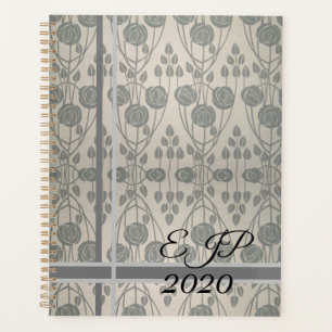 Design Art Nouveau tendance en Gris, Monogrammé