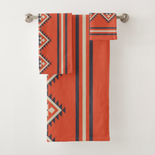Design aztèque dans les tons orange, beige et bleu