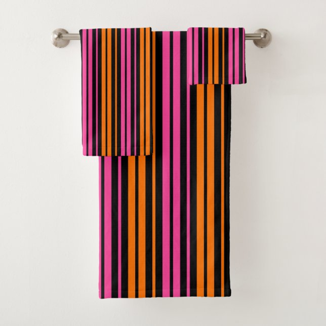 Design bandes verticales orange rose noir   (En situation)