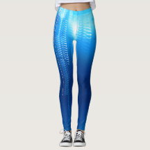 Design bleu futuriste sur leggings