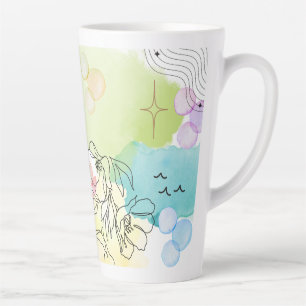 Design bohème aquarelle sur un mug à café.