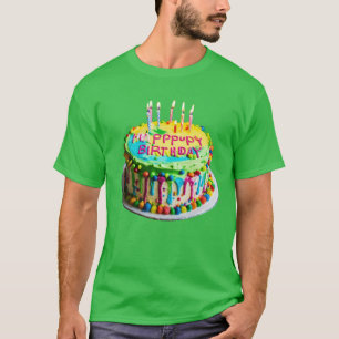 Design Brithday cake couleurs design T-shirt homme