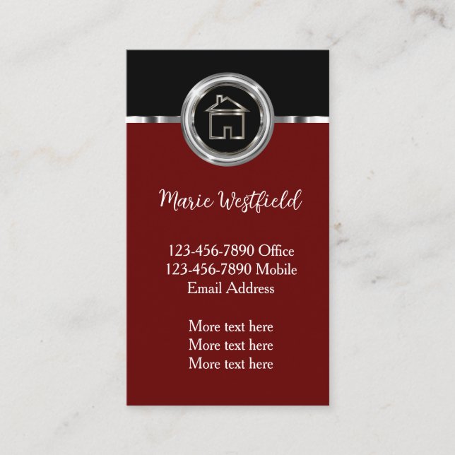 Design Carte de visite vertical Realtor Classy (Devant)