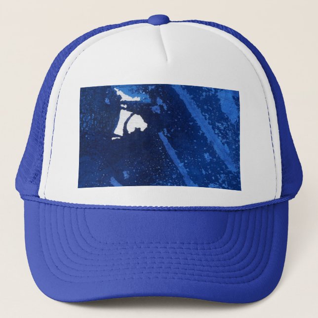 Design Casquette Abstrait en bleu profond océaniqu (Devant)