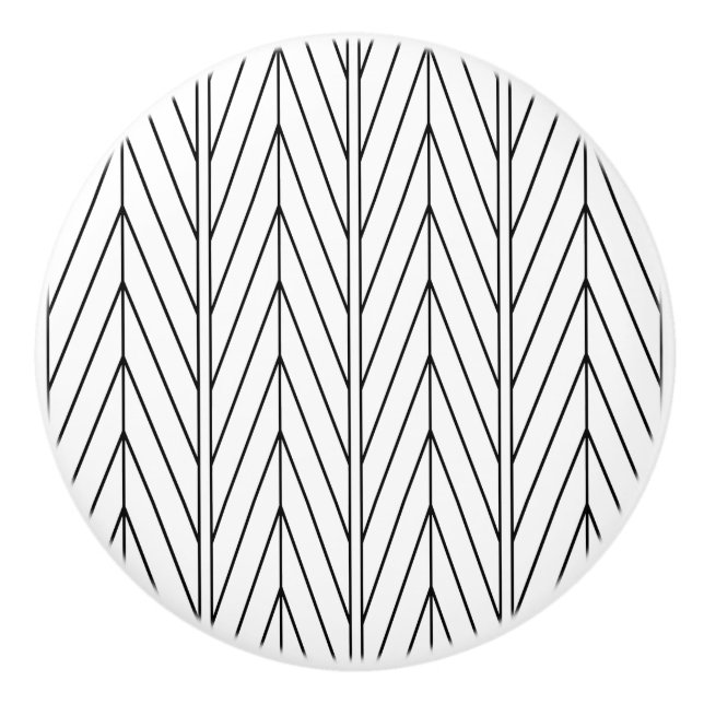 Design Chevron noir - Bouton de tiroir (Devant)