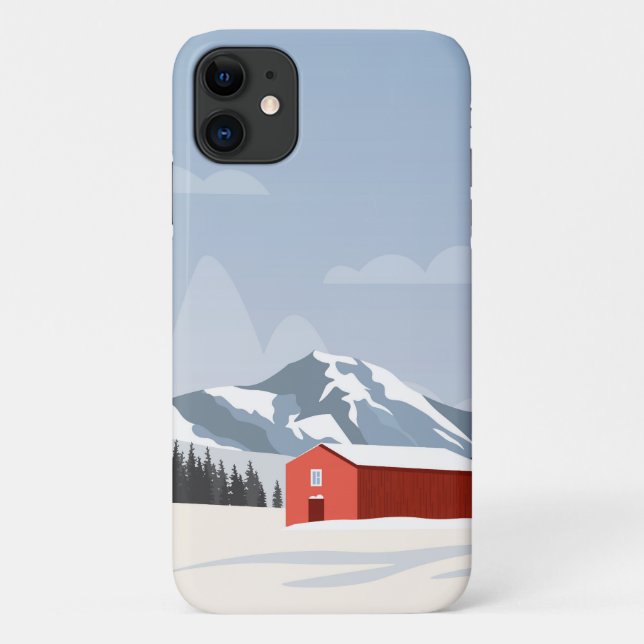 Design coque iphone : Suède, paysage hivernal. (Dos)