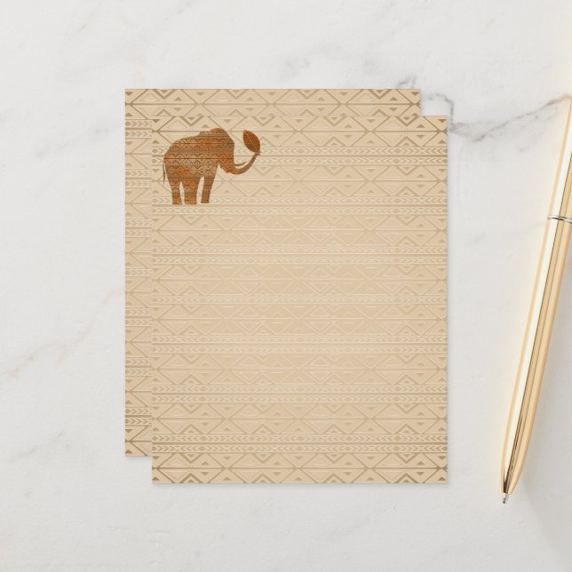 Design d'art tribal des éléphants (Devant/Arrière en situation)