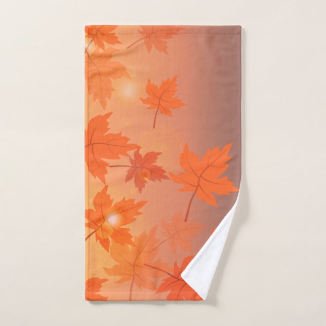 Design d'automne avec feuilles d'érable et effet b (Serviette à main)