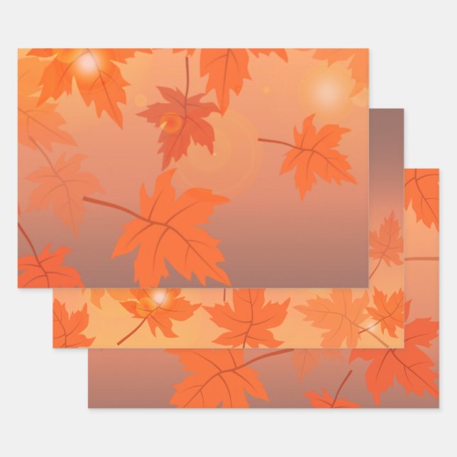 Design d'automne avec feuilles d'érable et effet b (Lot)