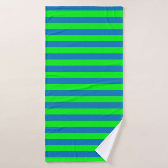 Design de bandes bleues et vertes (Serviette de bain)