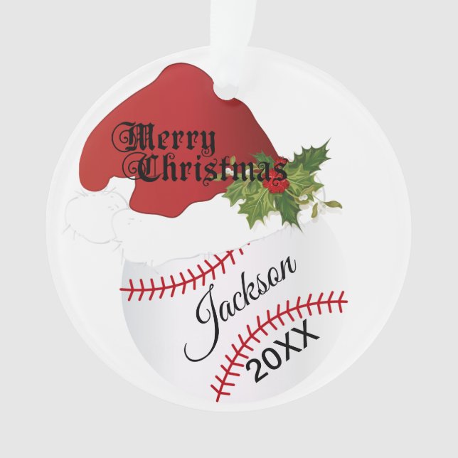 Design de baseball de Santa Hat | Nom DO-IT-YOURSE (devant)