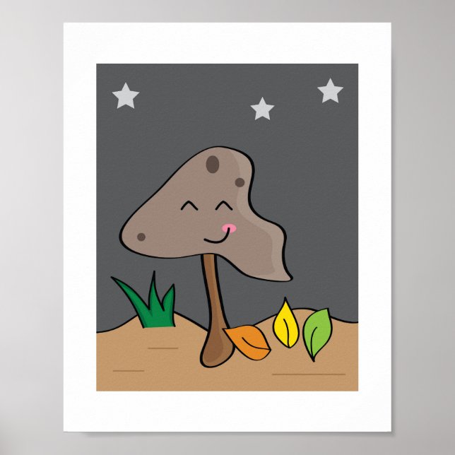 Design de champignon no 1 Illustration Impression (Devant)