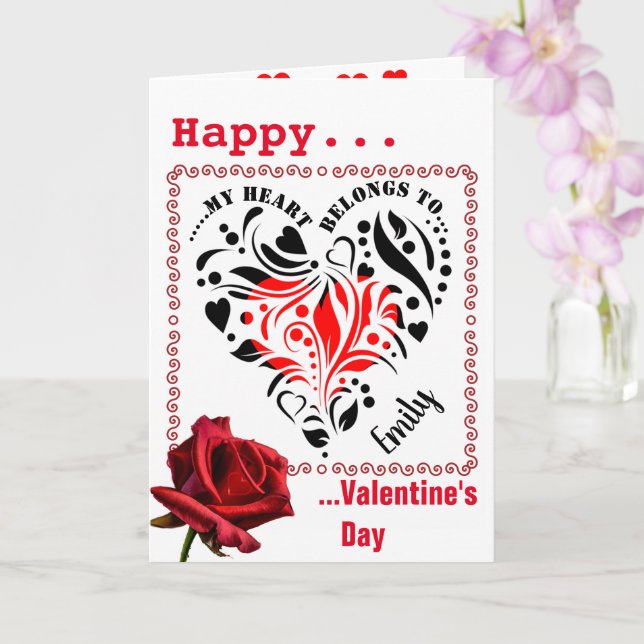 Design de coeur personnalisé Valentine Carte photo (Orchidée)