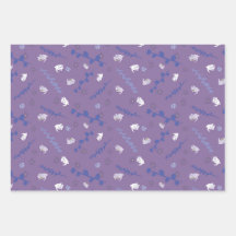 Design de fleurs Papier cadeau violet