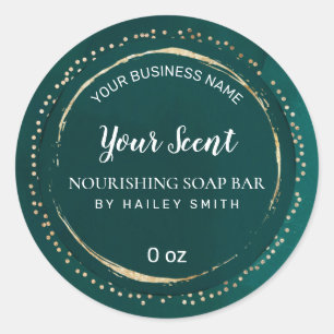 Design de luxe Turquoise Green Soap Bar Étiquettes