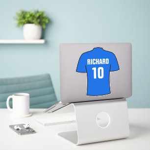 Design de maillot de football en bleu. autocollant