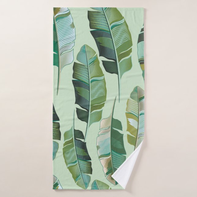 Design de mode avec banane tropicale plantes (Serviette de bain)