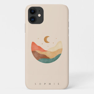 Design de montagne Boho avec coque iphone monogram