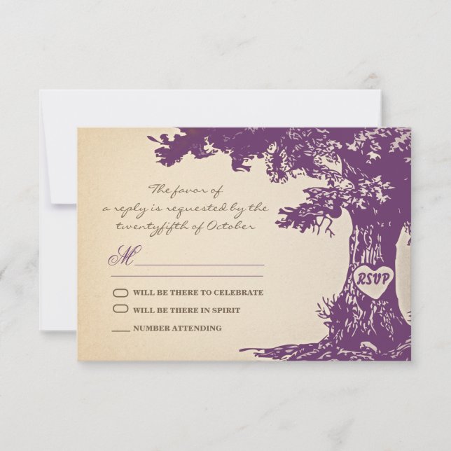 design de réponse de mariage vintage avec un vieux (Devant)