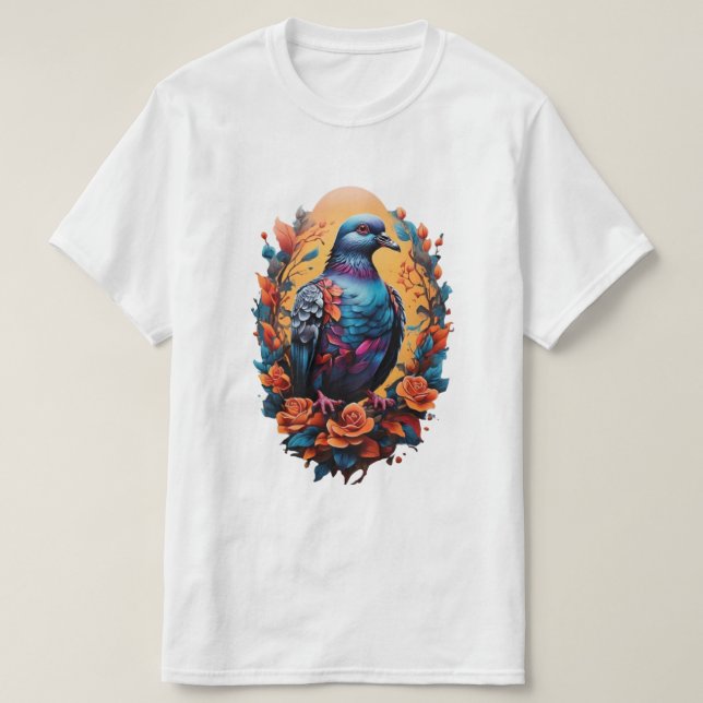 Design de T-shirt avec pigeon (Design devant)